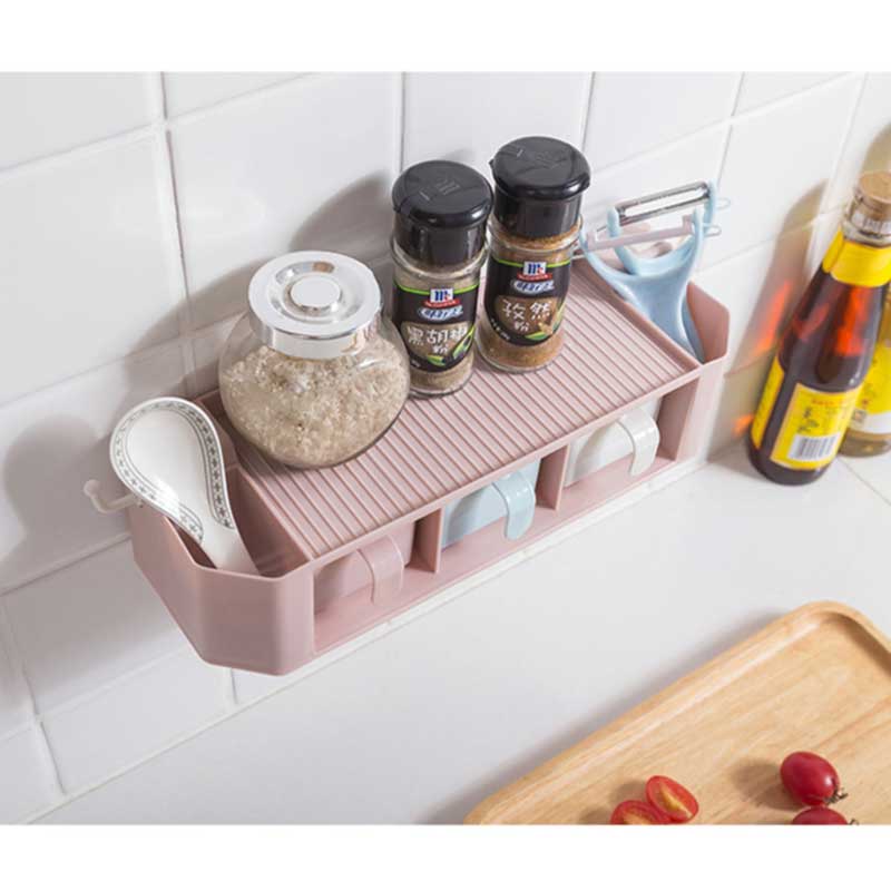 Wall-Mounted Spice Rack with Multi Racks and Removable Box for Kitchen Organization