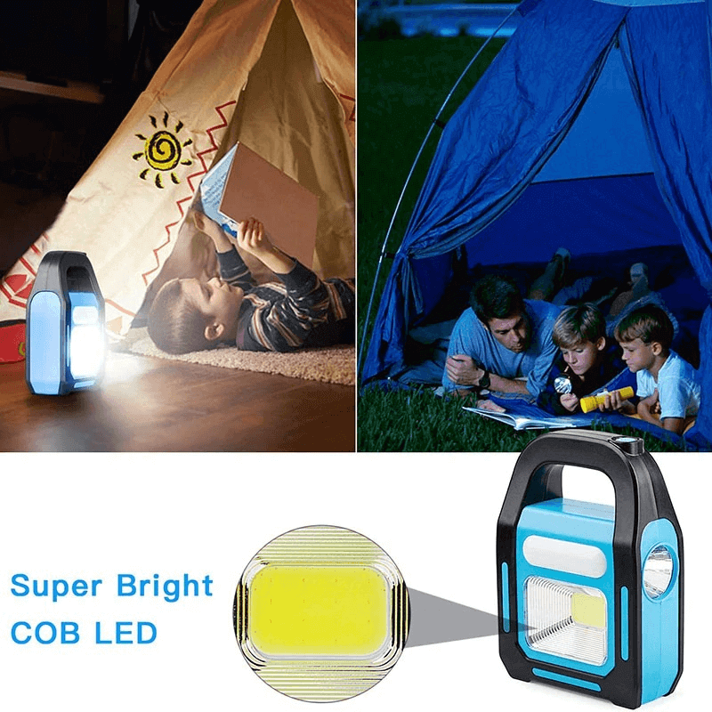 3 In 1 Waterproof Solar Flashlight with USB Charging and COB LED Design