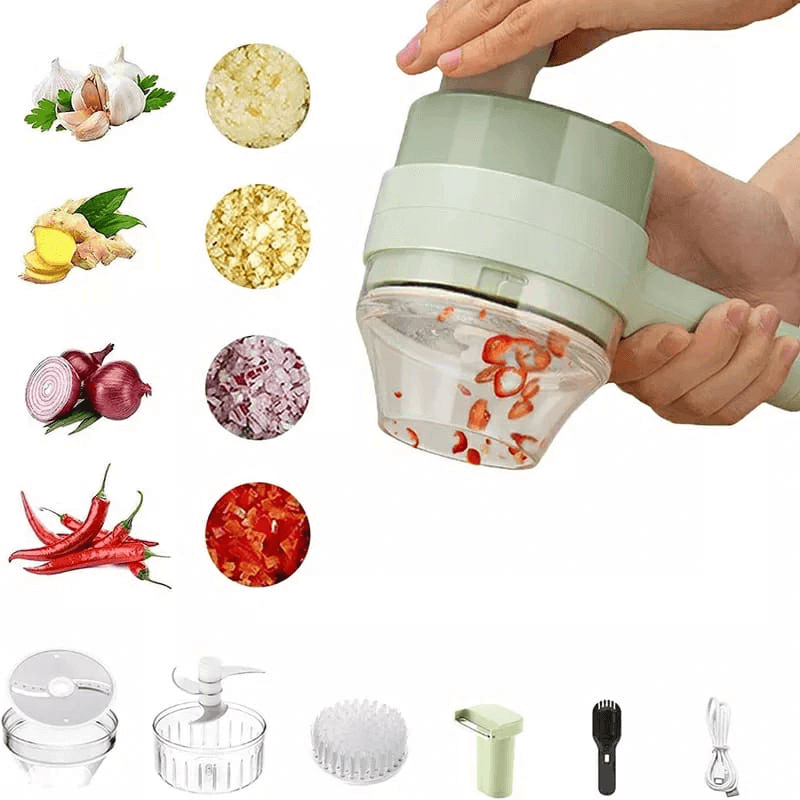 4 in 1 Handheld Electric Food Chopper with Ergonomic Design and Easy Cleaning