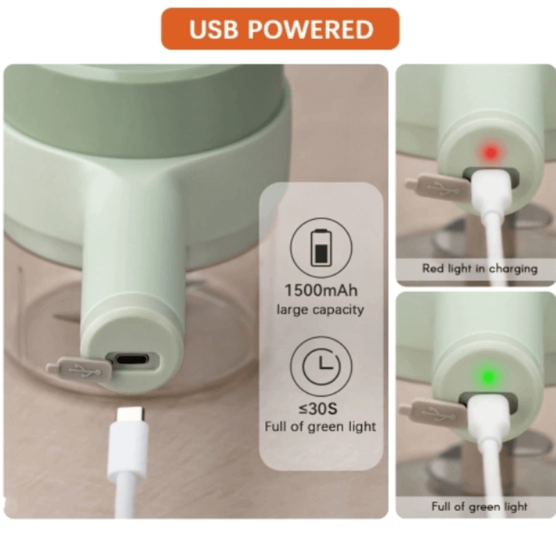 4 in 1 Handheld Electric Food Chopper with Ergonomic Design and Easy Cleaning