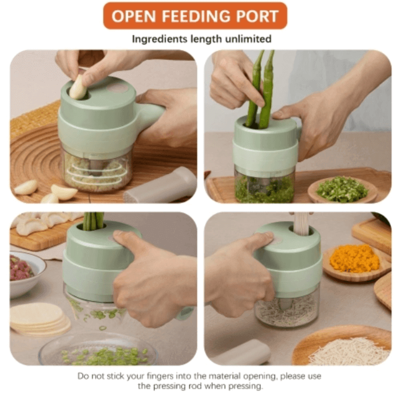 4 in 1 Handheld Electric Food Chopper with Ergonomic Design and Easy Cleaning