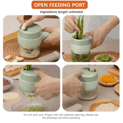 4 in 1 Handheld Electric Food Chopper with Ergonomic Design and Easy Cleaning