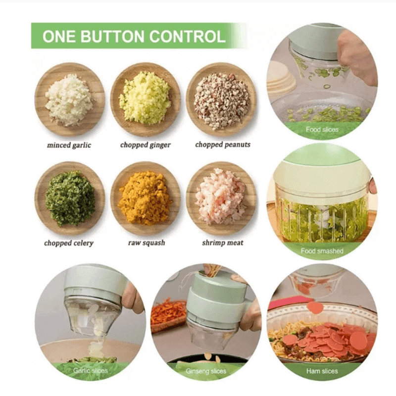 4 in 1 Handheld Electric Food Chopper with Ergonomic Design and Easy Cleaning