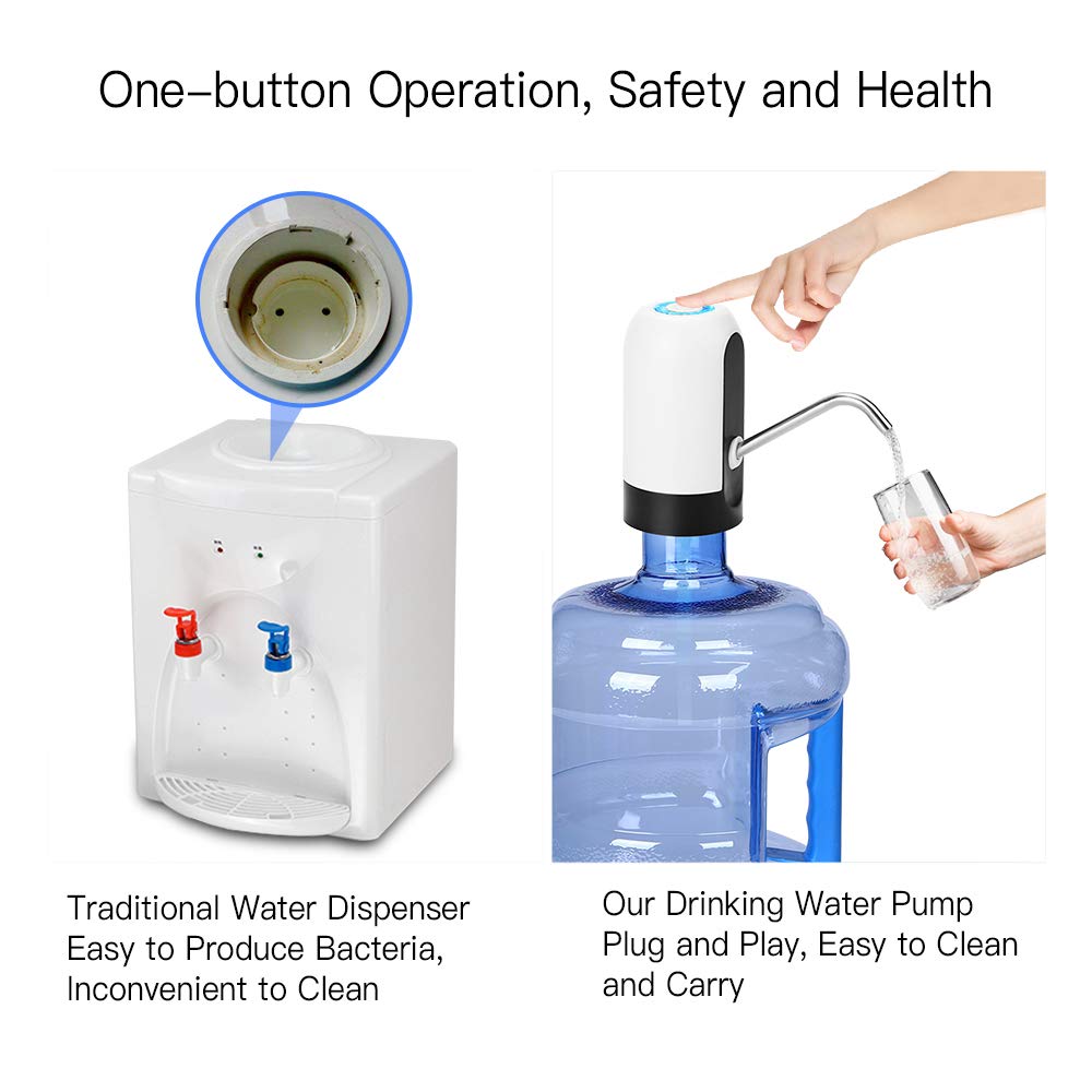 Automatic Water Dispenser Electric Pump for Bottled Drinking Water, Easy One-Click Use
