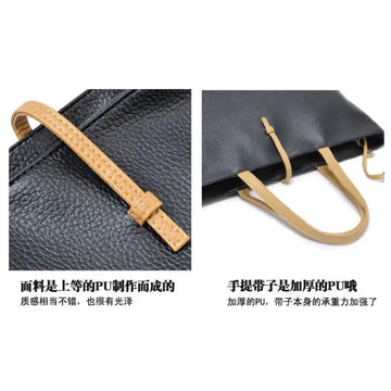 Stylish Solid Color Faux Leather Bag with Zipper Closure - Arfa Mart