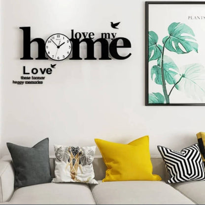 Home Love with Birds Wooden Wall Clock - Elegant Antique Design