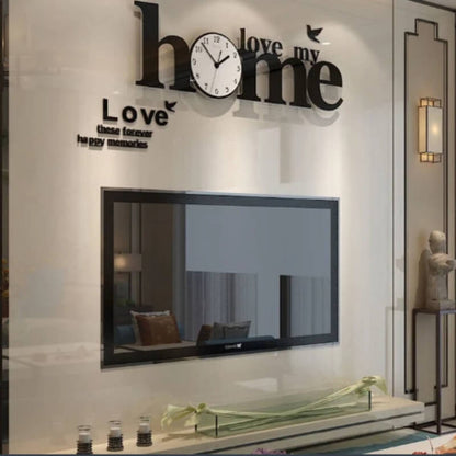 Home Love with Birds Wooden Wall Clock - Elegant Antique Design