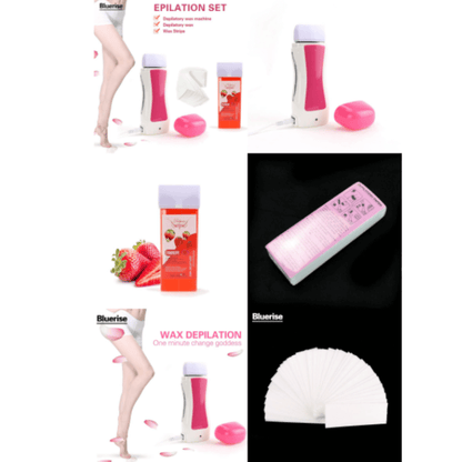 Depilatory Wax Heater Roll On Hair Removal Kit for Smooth Skin Care